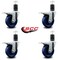 Service Caster 4'' Solid Poly Swivel 1-5/8'' Expanding Stem Caster Set Total Lock Brake, 4PK SCC-EXTTL20S414-SPUS-158-4 - alternate 2